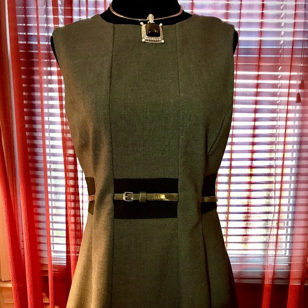 Gray and Black Block Dress - Size 2
